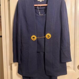 St. John 3 piece Knit Suit Navy Size 10